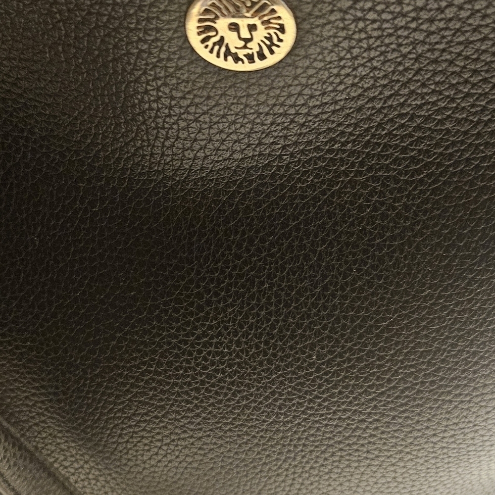 Anne Kleine Set Of Two Tote And Crossbody Bag Black Pebbled Leather Gold Accents - Picture 9 of 12